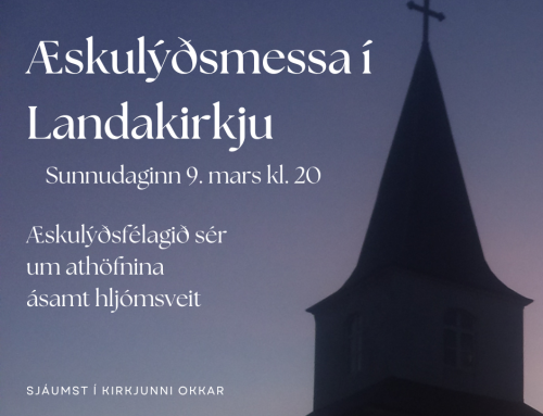 Æskulýðsmessa kl. 20 á sunnudag